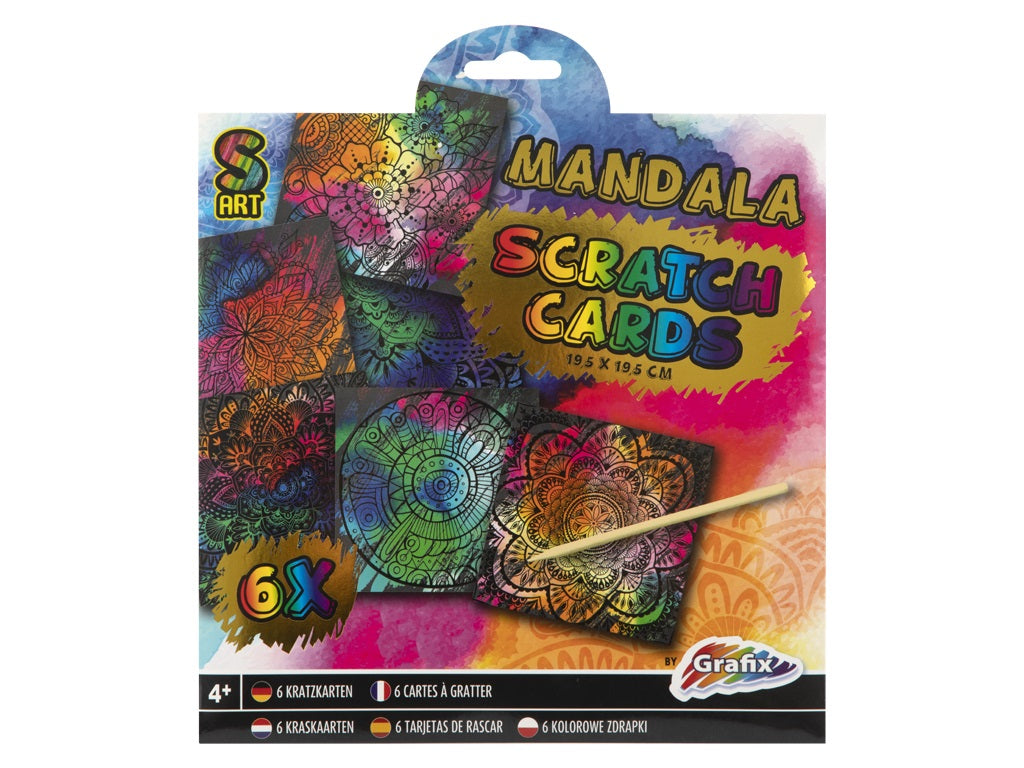 Grafix Regenbogen Kratzbilder 19,5x19,5 cm Mandala