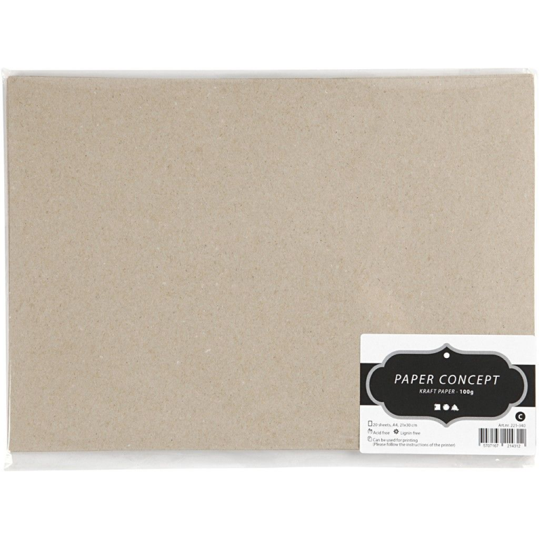 CC Kraft Papier 100 gr A4 Grijs 20 vel