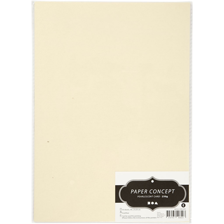CC Perlmutt Karton A4 Beige 10 Blatt