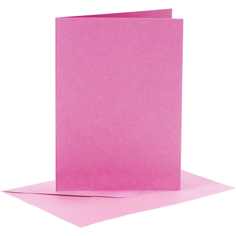 CC Kaarten & Enveloppen 10,5x15 cm Roze 6 stuks
