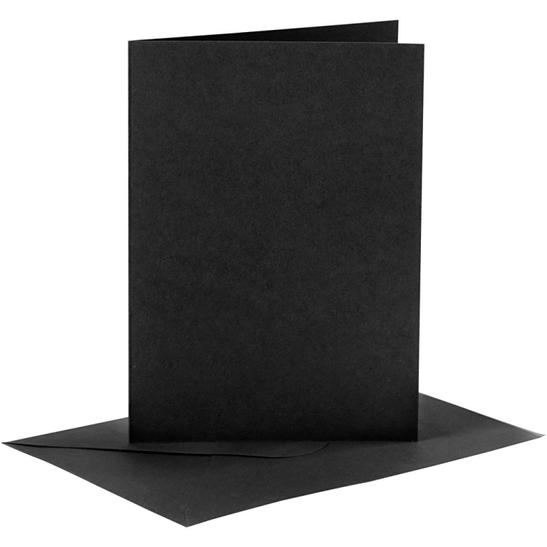 CC Kaarten & Enveloppen 10,5x15 cm Zwart 6 stuks