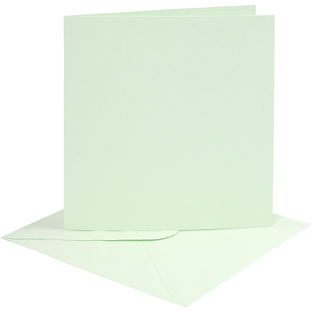 CC Cards and Envelopes 15.2x15.2 cm Light Green 4 pieces