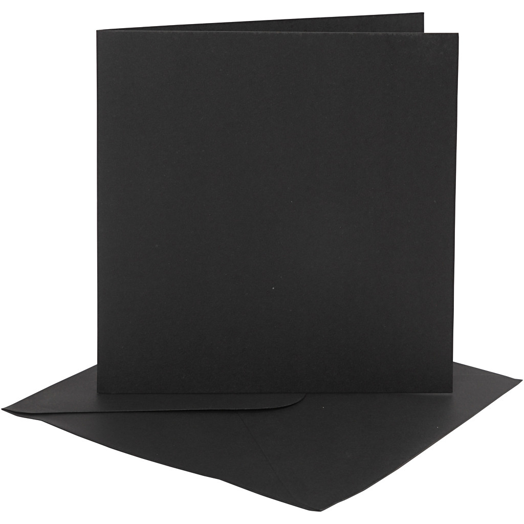 CC Cards and Envelopes 15.2x15.2 cm Black 4 pieces