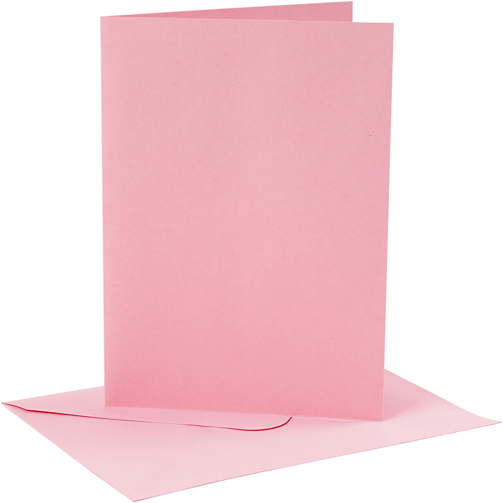 CC Kaarten en Enveloppen 12,7x17,8 cm Roze 4 stuks