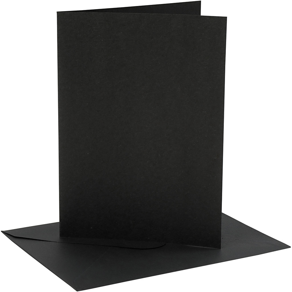 CC Cards and Envelopes 12.7x17.8 cm Black 4 pieces