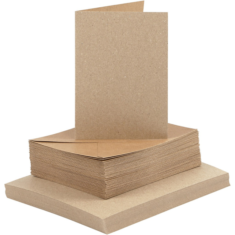 CC Kaarten & Enveloppen Kraft 10,5x15cm 50 sets