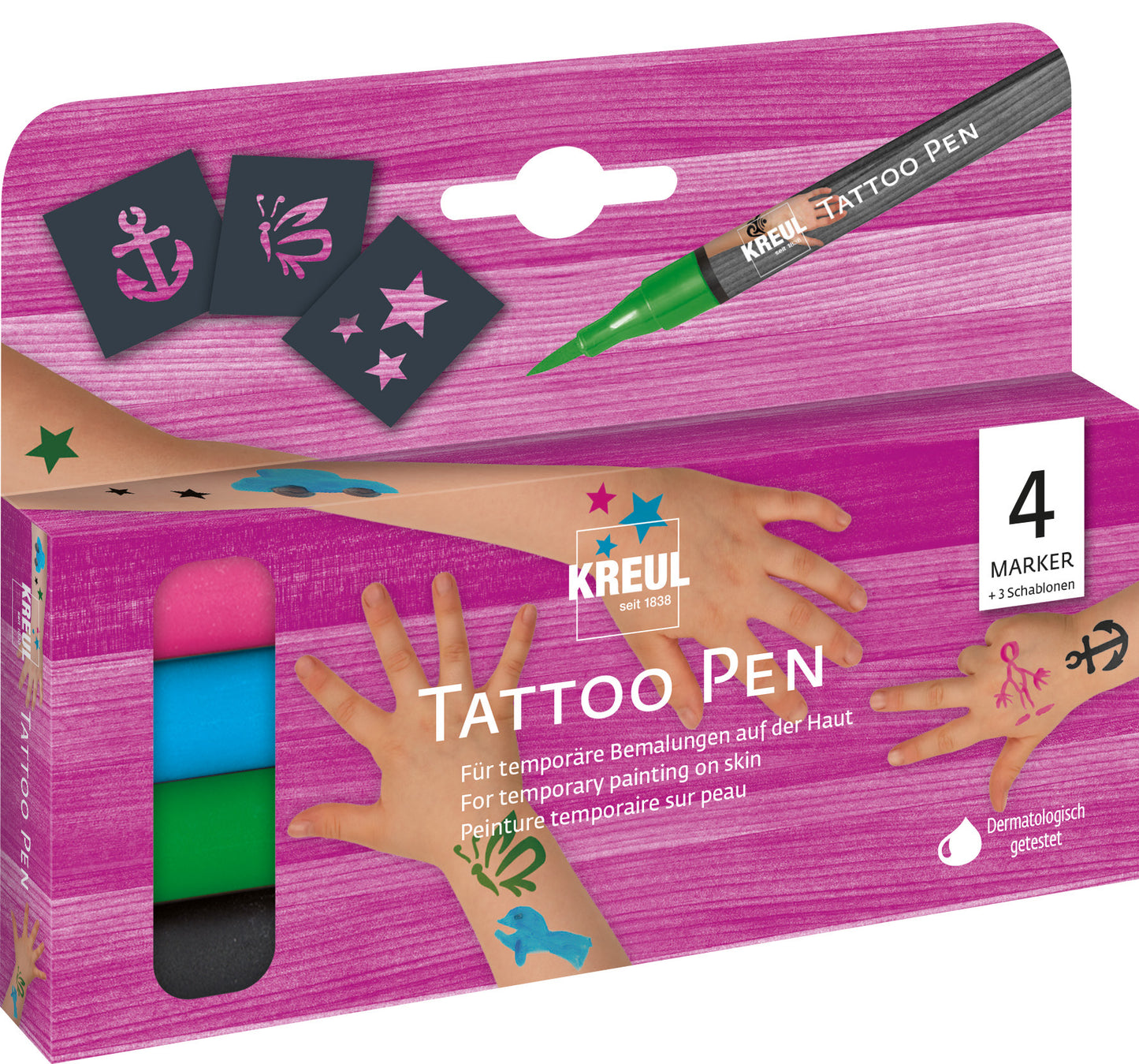 Kreul Tattoo Pen Set Anker, Sterne, Schmetterling