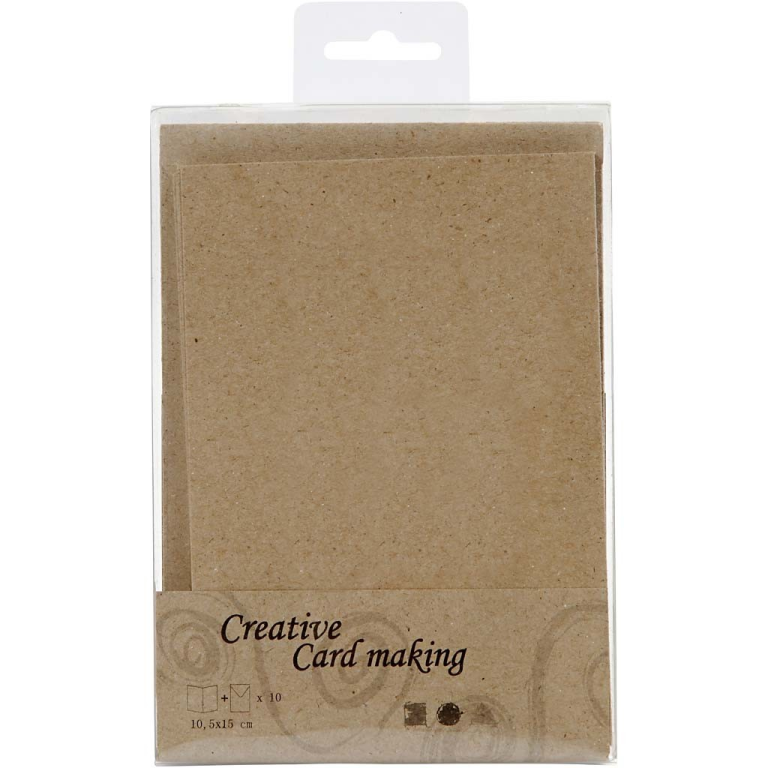 CC Karten & Umschläge 10,5x15 cm Natur 10 Stück