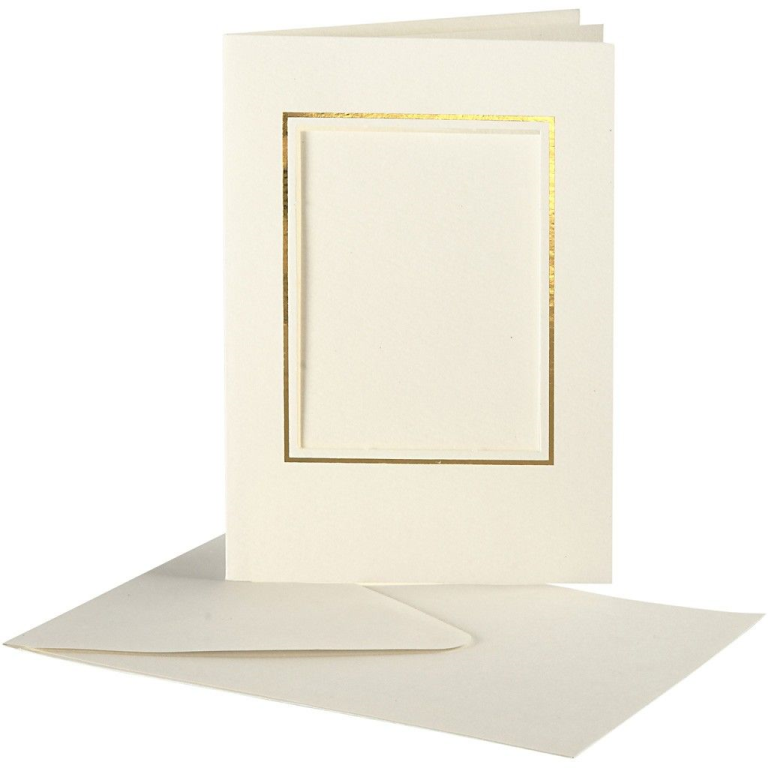 CC Karten & Umschläge Passepartout Rechteck mit Rand 10,5x15 cm Off-white 10 Stück