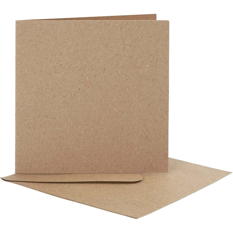CC Karten & Umschläge 12,5x12,5 cm Natur 10 Stück