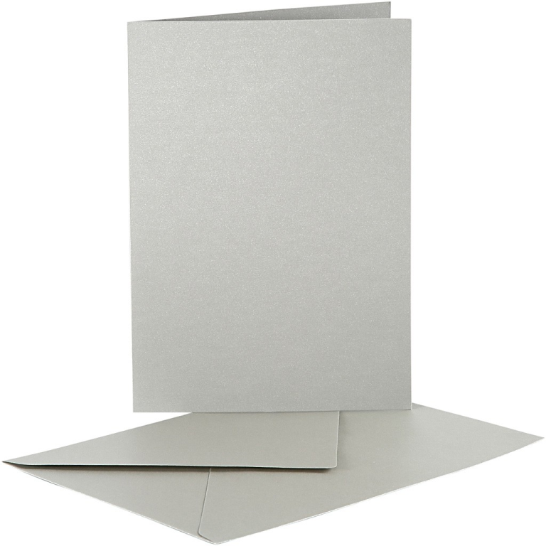 CC Cards & Envelopes Pearlescent 10.5x15 cm Silver 10 pieces