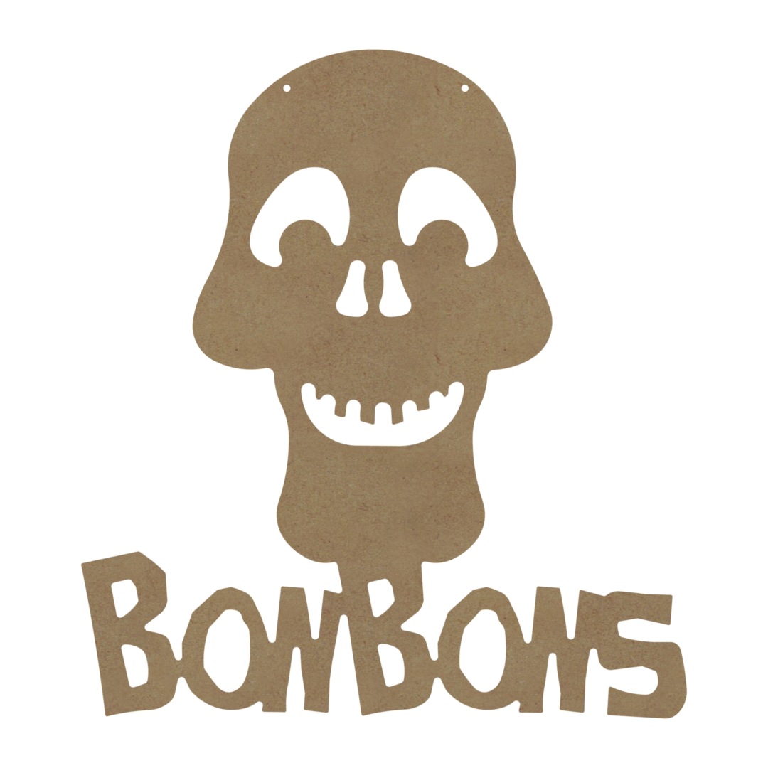 Gomille MDF-Anhänger Totenkopf-Bonbons