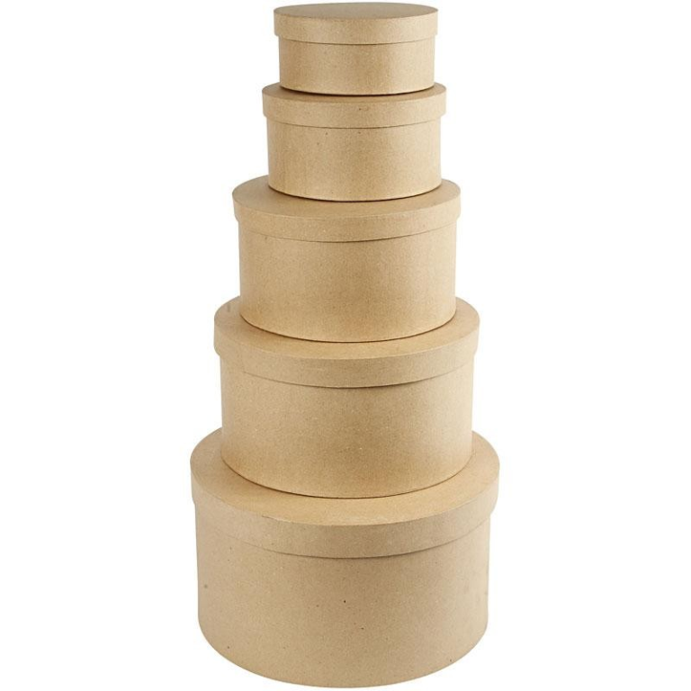 CC Runde Hutschachteln h: 8-19 cm d: 16.5-35,5 cm 5 Größen
