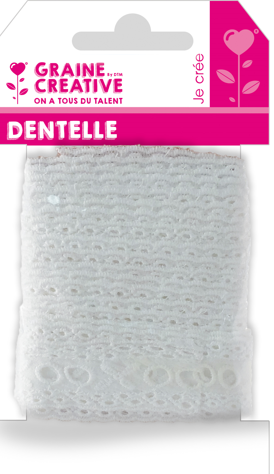 GC Gehaakt Kanten Lint Engels 26 mm 3 m Off-white