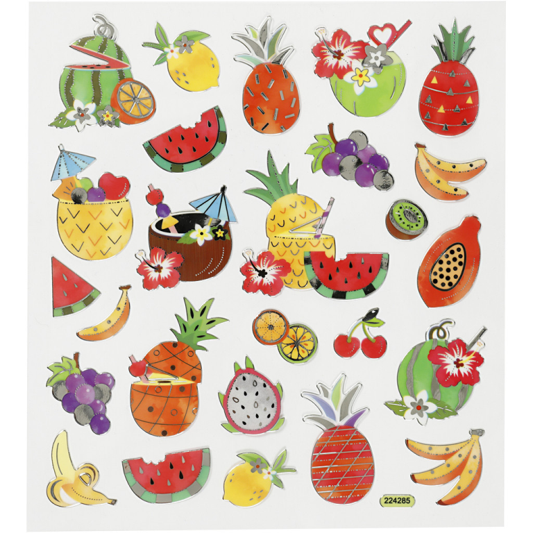 CC Aufkleber Exotische Früchte 15x16,5 cm
