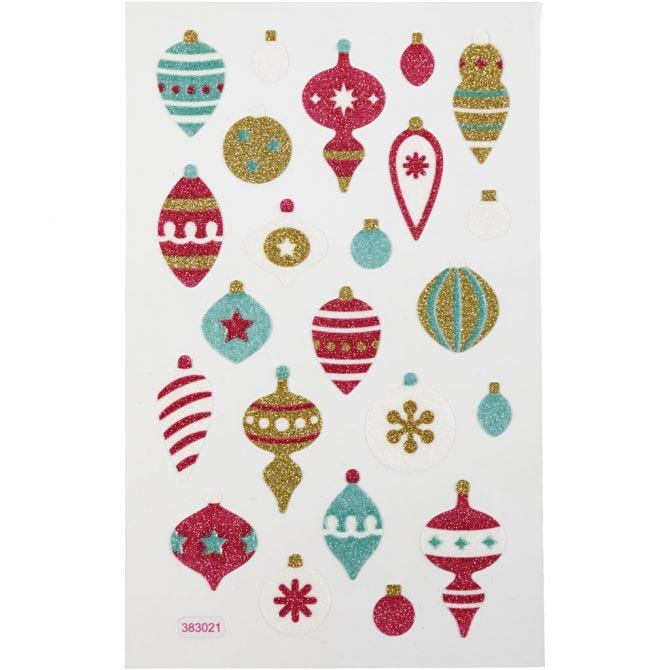 CC Stickerbogen Weihnachtskugeln 10x16 cm