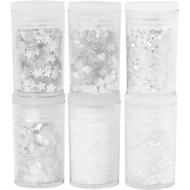 CC Glitter en Pailletten Set Wit 6x5 gr