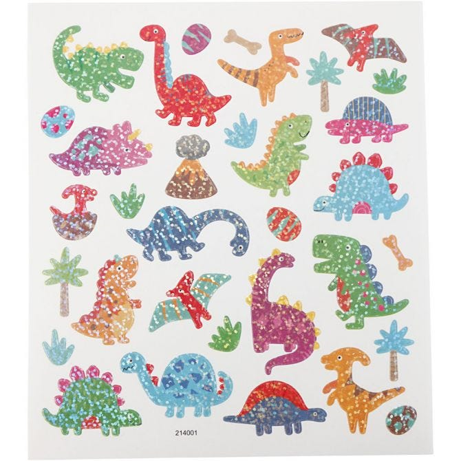 CC Stickerbogen Dinosaurier 15x16,5 cm 24 Stück