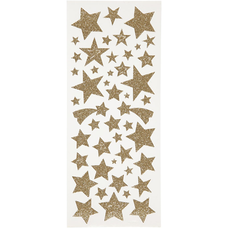 CC Glitter Stickers 10x24 cm Golden Stars