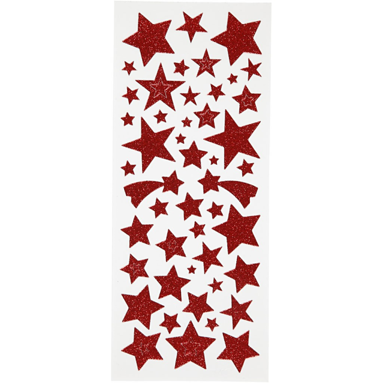 CC Glitzersticker 10x24 cm Rote Sterne