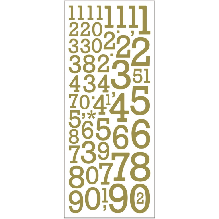 CC Glitter Stickers 10x24 cm Gouden Cijfers