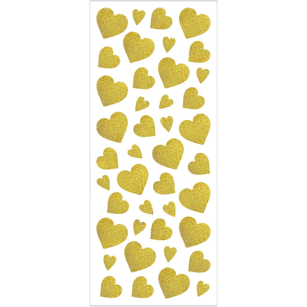CC Glitzersticker 10x24 cm Goldene Herzen