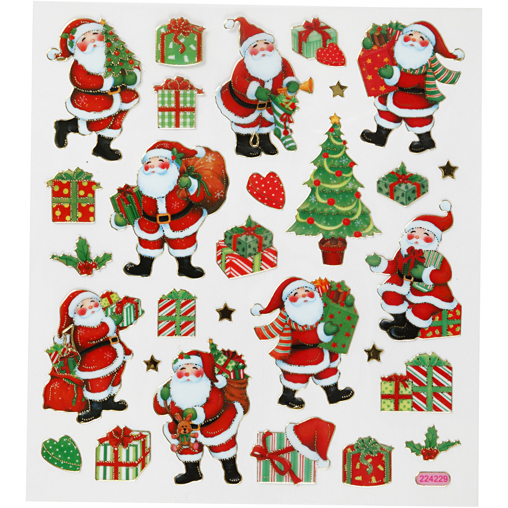 CC Stickervel Klassieke Kerstfiguren 15x16,5 cm 29 stuks