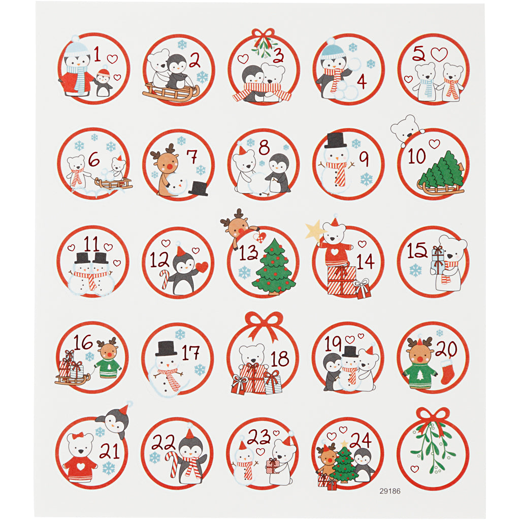 CC Aufkleber Polar Pret Advent 25 Stück