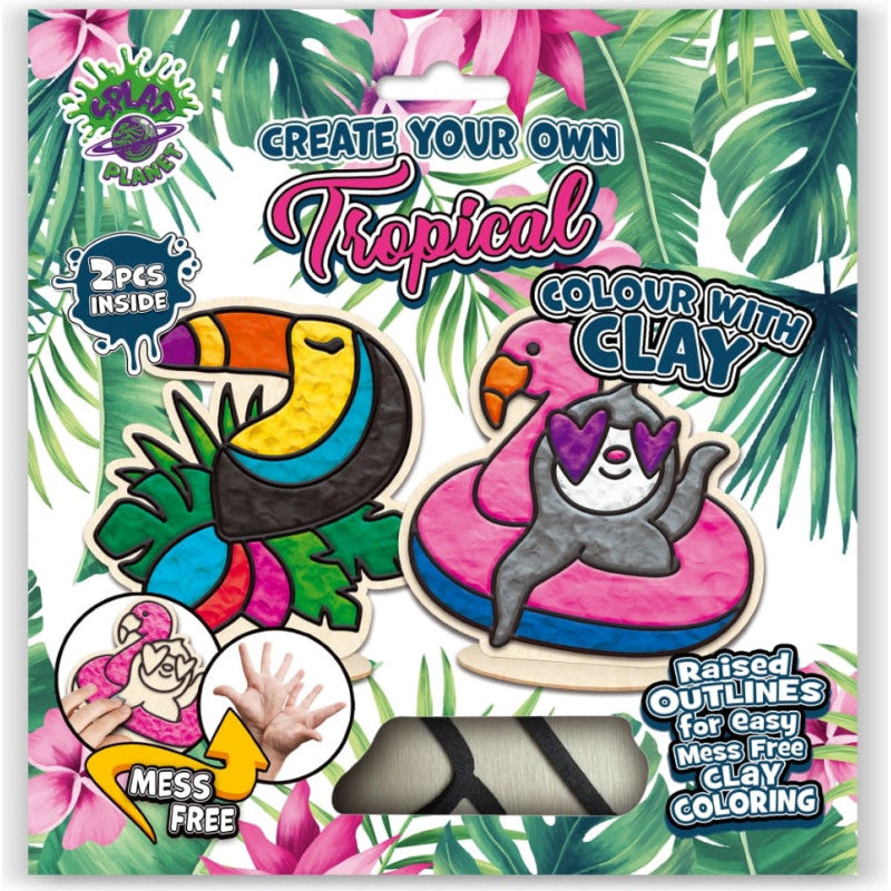 Splat Planet Clay Colouring Set Tropische Dieren 24 x 23,7 x 2,7 cm