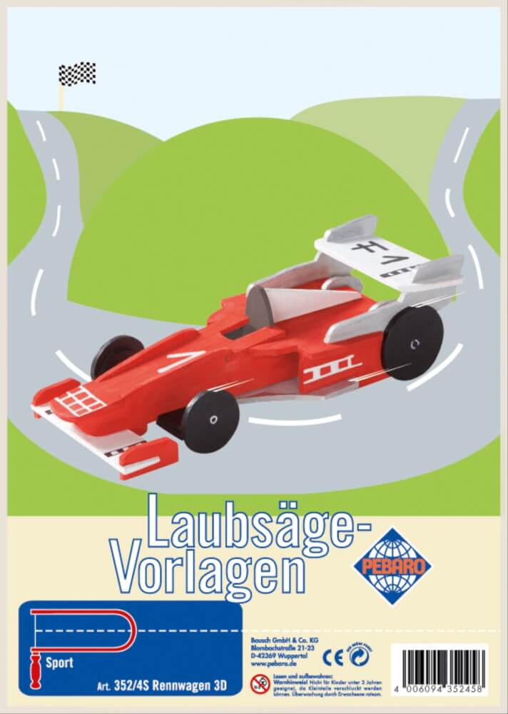 Pebaro Fretsaw Plate Racing Car A4