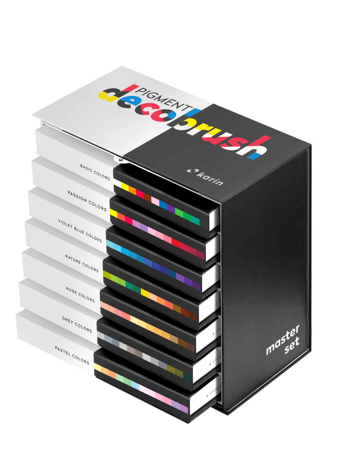 Karin Deco Brushmarker Pigment Master Set 84 stuks