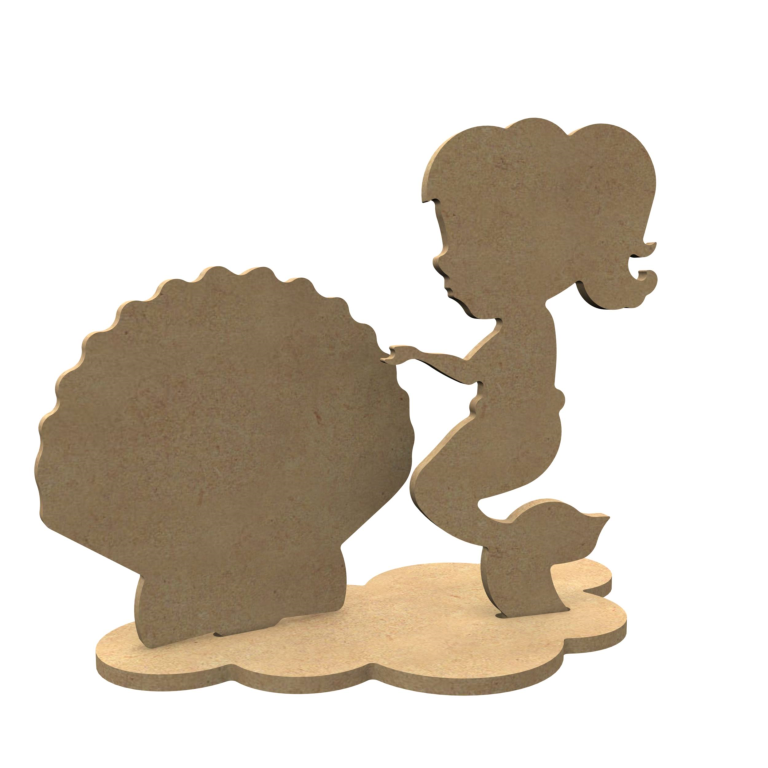 MDF Figuren Zeemeermin Set 25x20 cm