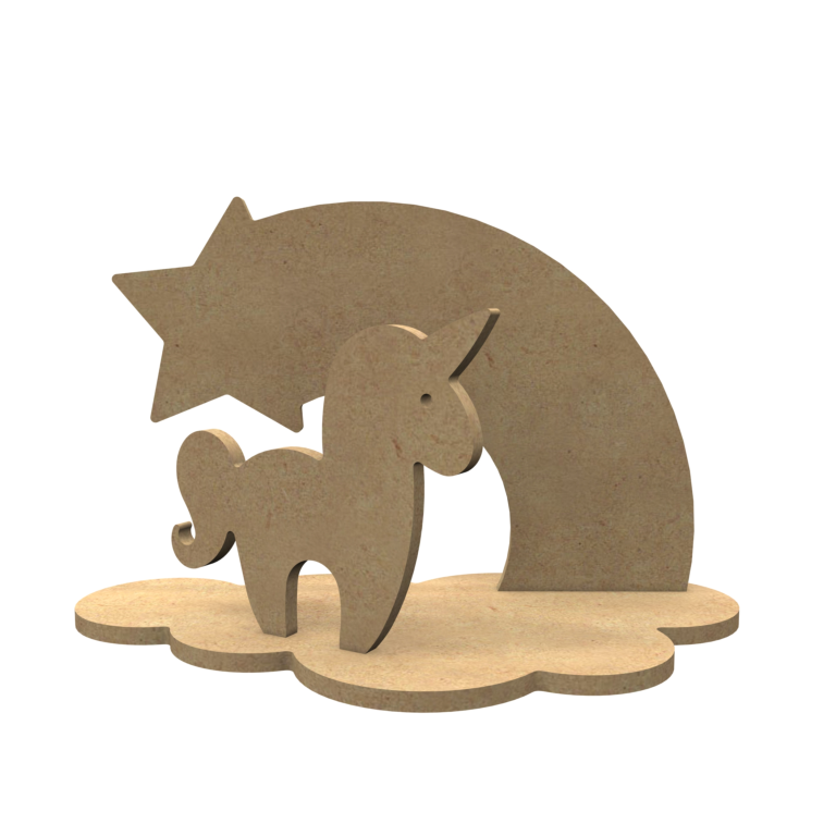 MDF Figuren Eenhoorn Set 24x15 cm