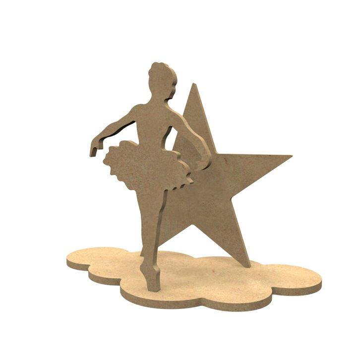 MDF Figuren Ballerina Set 24x18 cm