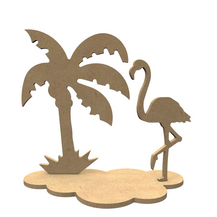 MDF Figuren Flamingo Set 24x23 cm