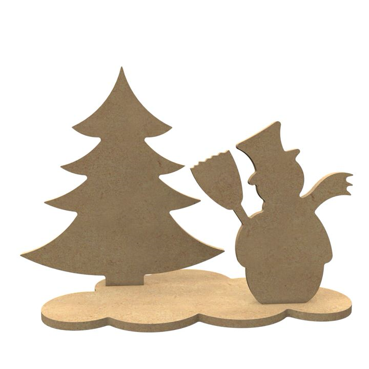 MDF Figuren Sneeuwpop Set 24x19 cm