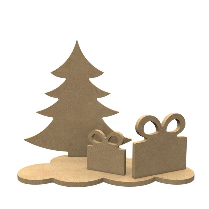 MDF Figures Christmas Tree Set 24x19 cm