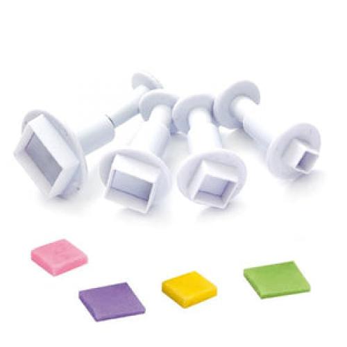 Gereedschap Plunger Rechthoek 4 stuks - Voor Polymeerklei & Boetseerklei