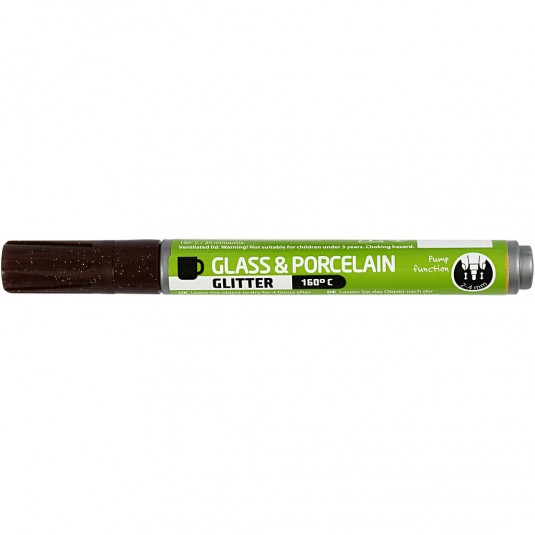 CC Glas- en Porseleinstift Semi-transparant Bruin Glitter