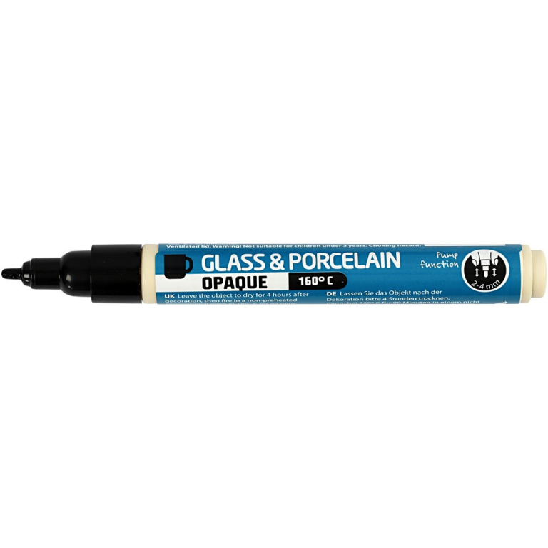 CC Glas- en Porseleinstift Dekkend Zwart