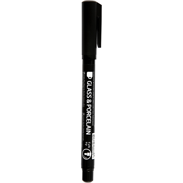 CC Glas- en Porselein Contourstift Zwart