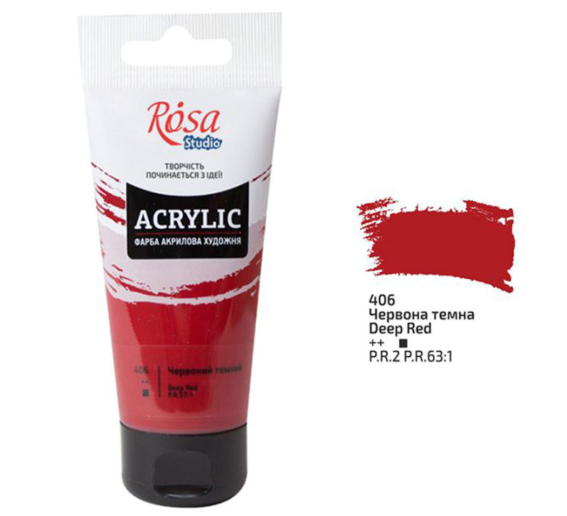 Rosa Studio Acrylverf 75 ml 406 Deep Red