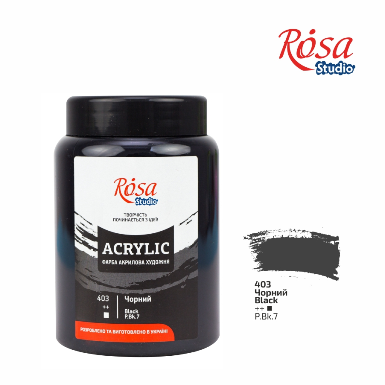 Rosa Studio Acrylverf 400 ml 403 Black