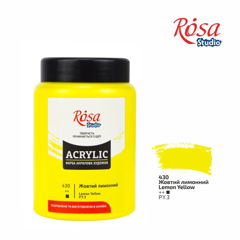 Rosa Studio Acrylfarbe 400 ml 430 Zitronengelb