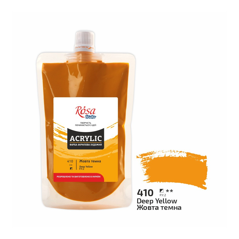 Rosa Studio Acrylfarbe Soft Pack 200 ml 410 Yellow Deep