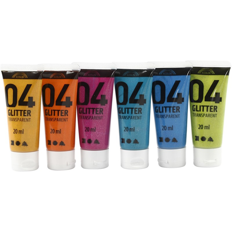 A-Color Acrylfarbe Set Glitzer Sekundär 6x20 ml