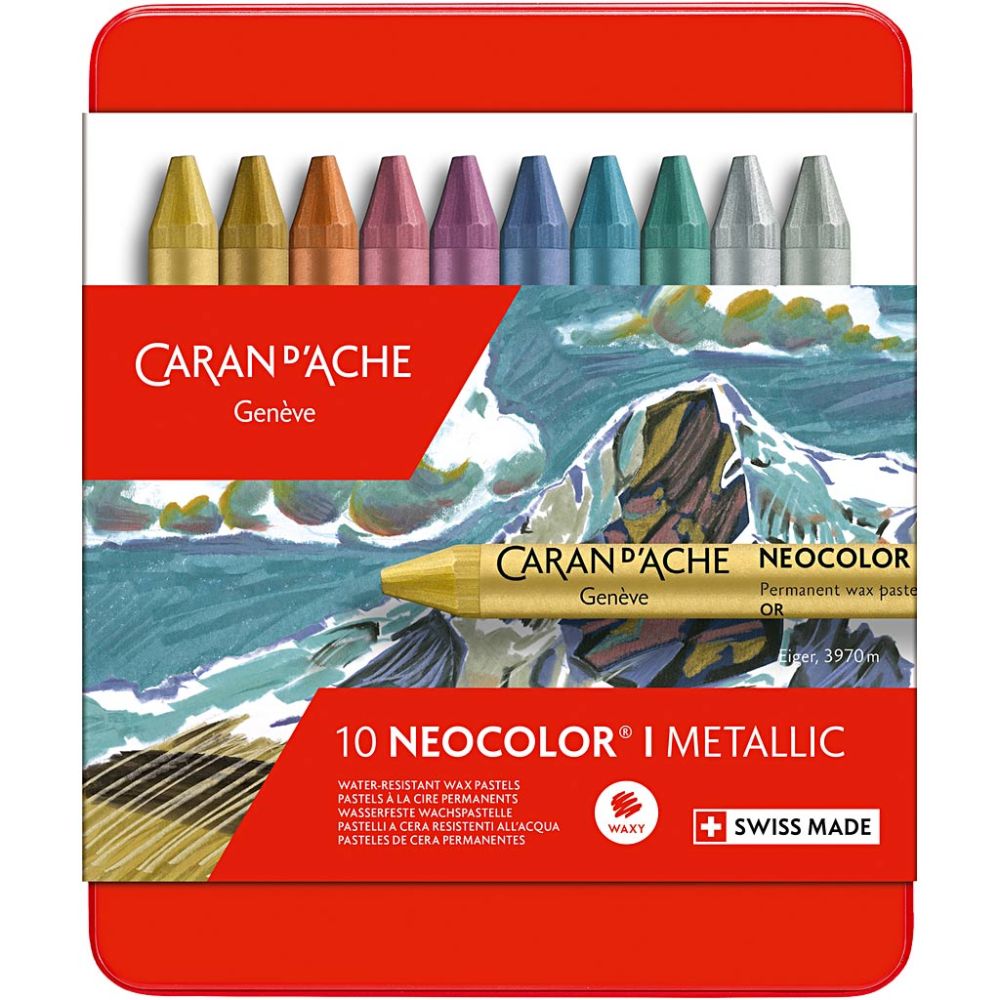 Caran d'Ache Neocolor I Wax Pastels Metallic Set of 10