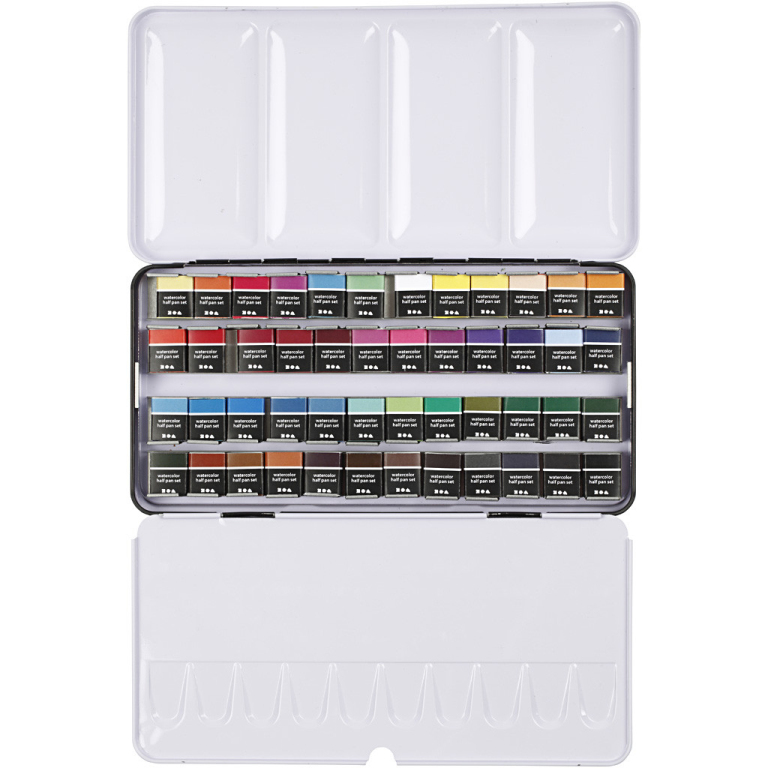 Pigment Art Aqua Aquarellfarbset 48 halbe Näpfchen