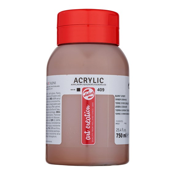 Talen Art Creation Acrylic Paint 409 Burnt Umber 750 ml