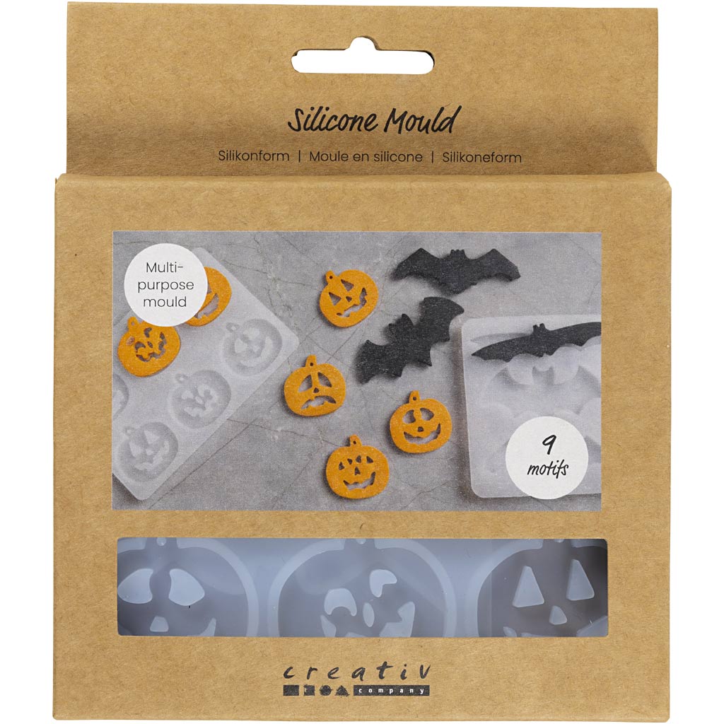 CC Silicone molds Bats And Pumpkins H: 0.3+0.5 cm W: 3+8 cm